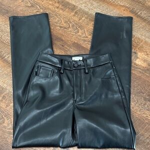 Good American Black Leather Leggings